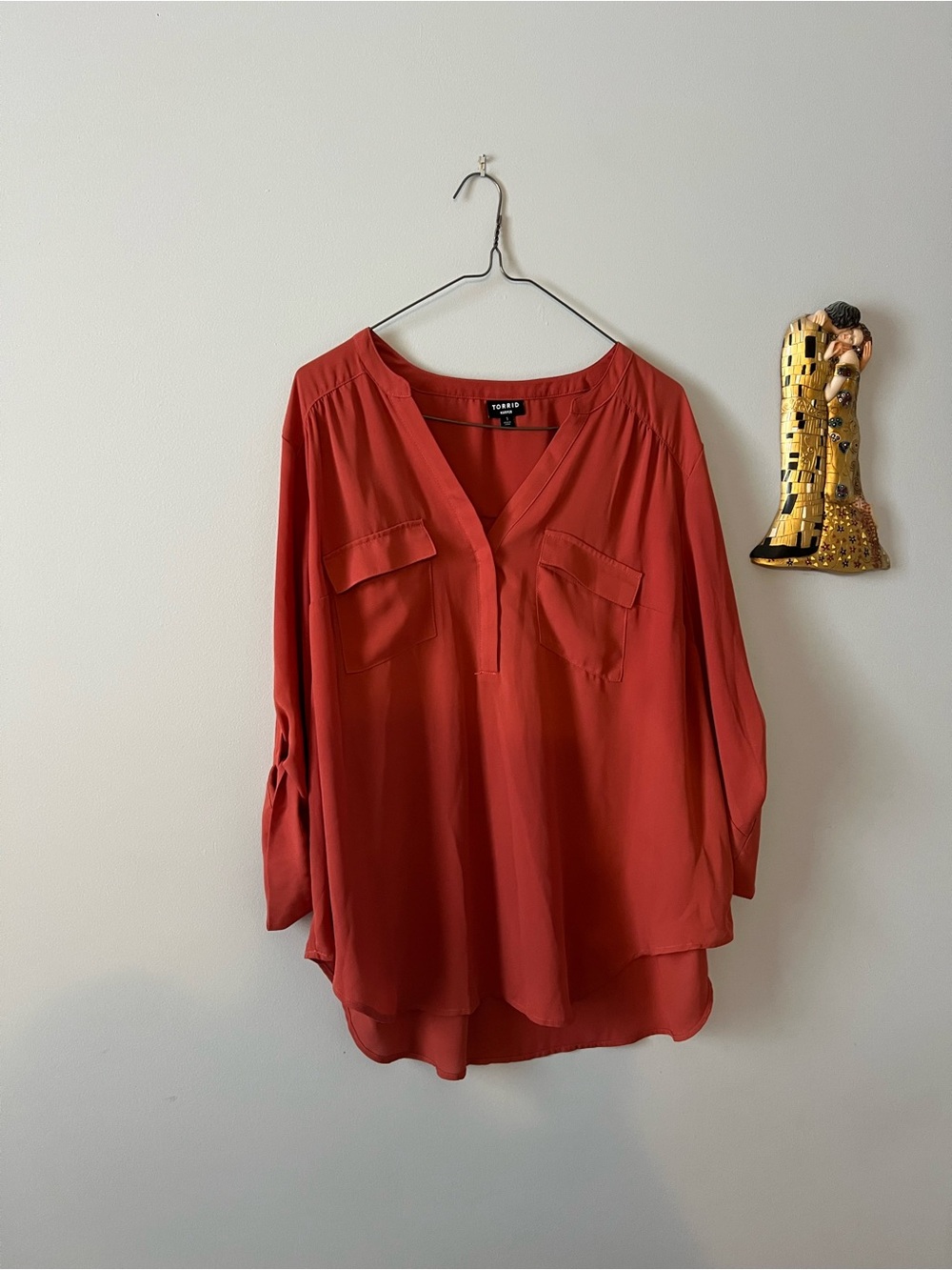 torrid burnt orange Harper Split V-Neck Tunic size 1